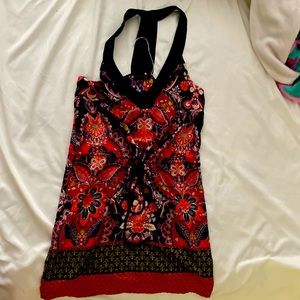 Multi pattern dress size small NWOT never worn boutique dress amazing fabric